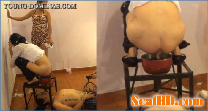 Young-Dominas Dominate in Scat-Princess Exclusive: New Slave Suffer Part 3