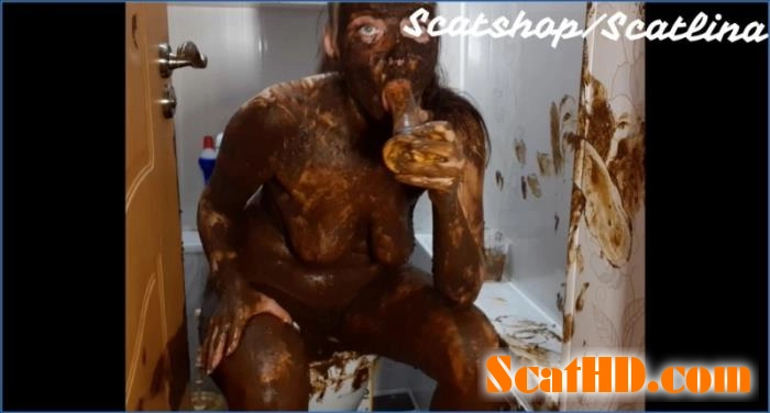 Dirty Toilet Part 2: Scat Lina's Extreme Deepthroat and Gagging in Full HD download from ScatHD.com 