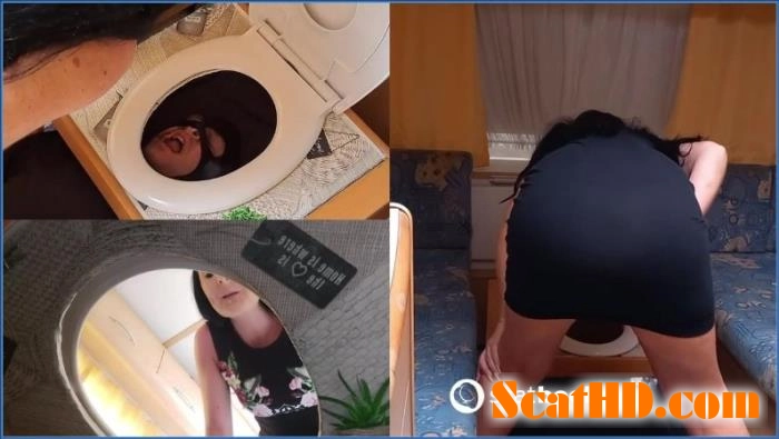 Scat Domination Mistress Luciana Uses Slave as Human Toilet in HD download from ScatHD.com 