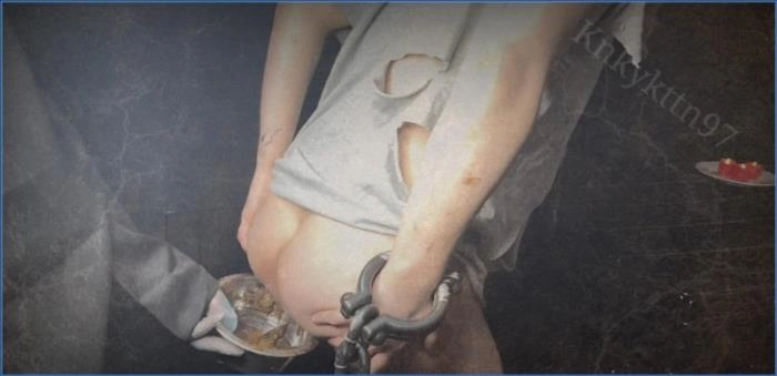 Caged and Hungry: Extreme Anal Scat with KnkyKttn97 in FullHD download from ScatHD.com 